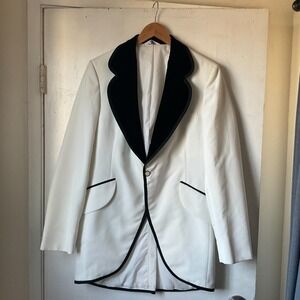 Vintage 1970s After Six Tuxedo Suit Jacket Rare Prom Jacket Velvet Lapel Crooner